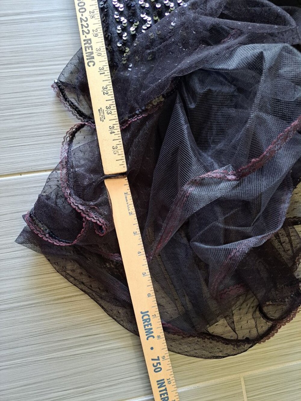 Vintage Karen Okada Climax Black Sequin Tulle Dress Size S 5/6 USA Asymmetrical - Picture 7 of 10